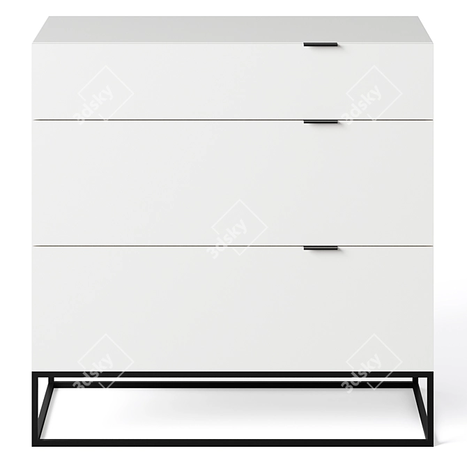 Plano Chest of Drawers and Bedside Table Set 3D model image 3