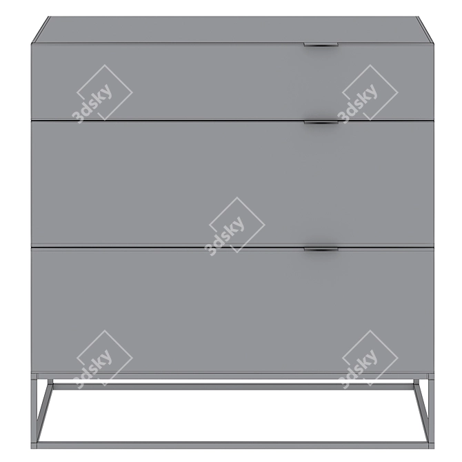 Plano Chest of Drawers and Bedside Table Set 3D model image 4