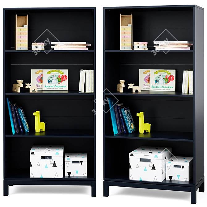 Parke Bookcase: Stylish Storage Solution 3D model image 1