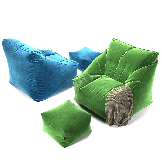 Cozy Comfort: Bean Bag Icon Milano 3D model image 3