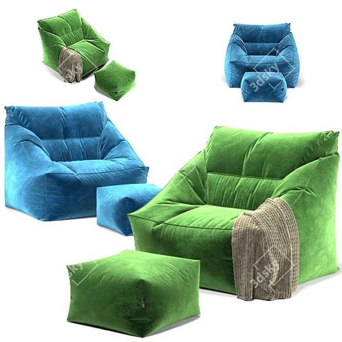 Cozy Comfort: Bean Bag Icon Milano 3D model image 15