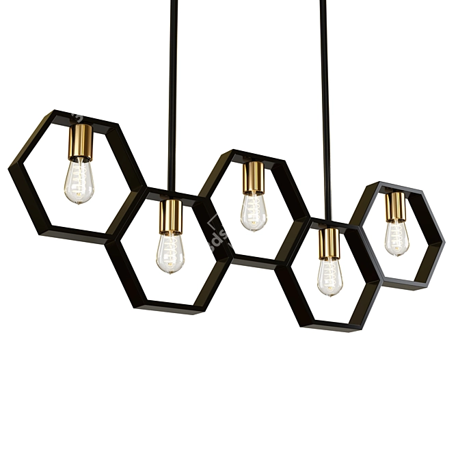 Elegant Darke Linear Chandelier 3D model image 1