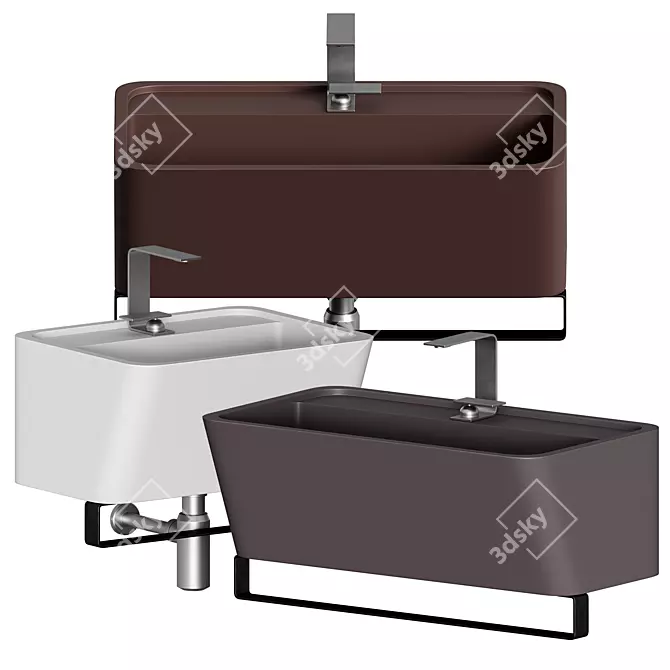 COLAVENE WYNN Ceramic Washbasin 3D model image 5