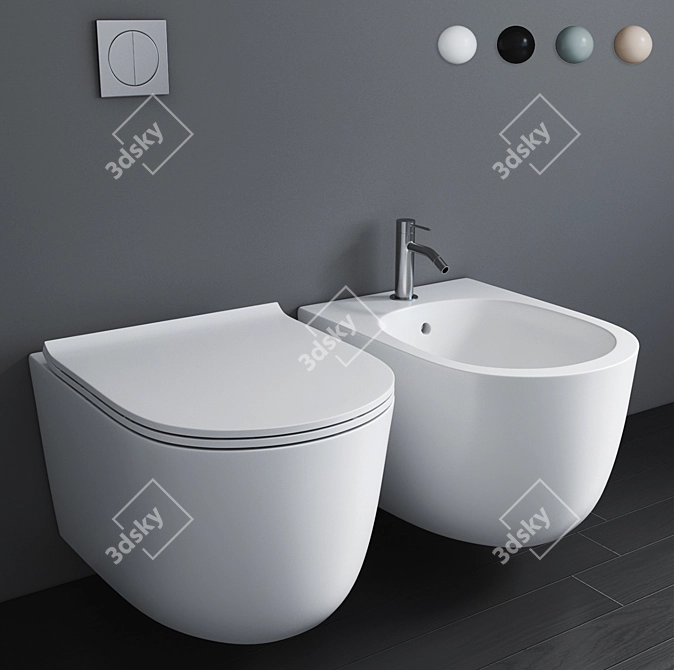 Advanced AquaBlade Wall Hung WC 3D model image 1