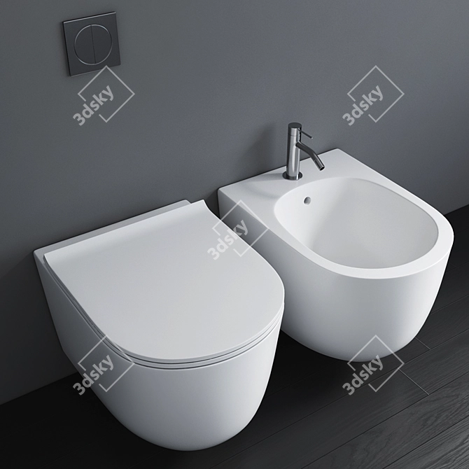 Advanced AquaBlade Wall Hung WC 3D model image 3