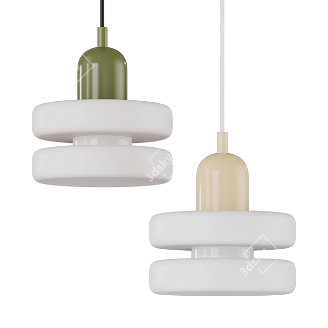 Double Puck Pendant | Hanging Lamp 3D model image 1