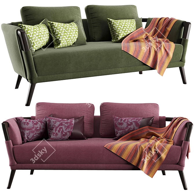 Elegant Gaudi Sofa: Ultimate Comfort & Style 3D model image 1