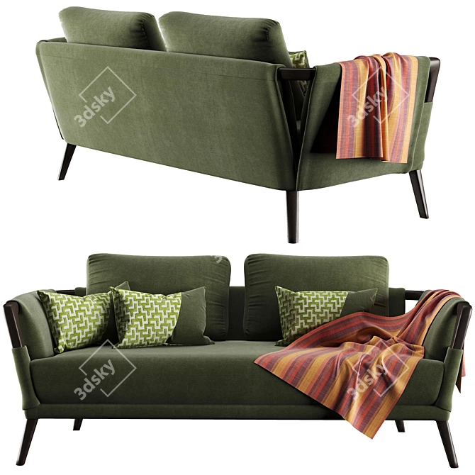 Elegant Gaudi Sofa: Ultimate Comfort & Style 3D model image 2