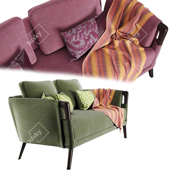 Elegant Gaudi Sofa: Ultimate Comfort & Style 3D model image 3