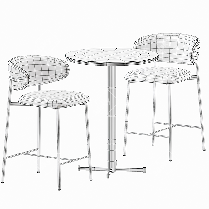 Elegant Oleandro Metal Bar Table: Perfect for Stylish Spaces 3D model image 4