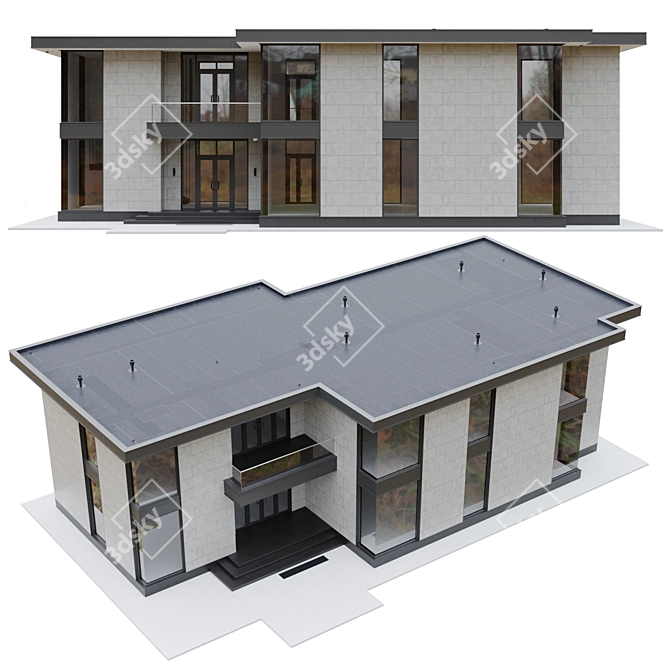 Modern Modular Buildings 001 3D model image 1