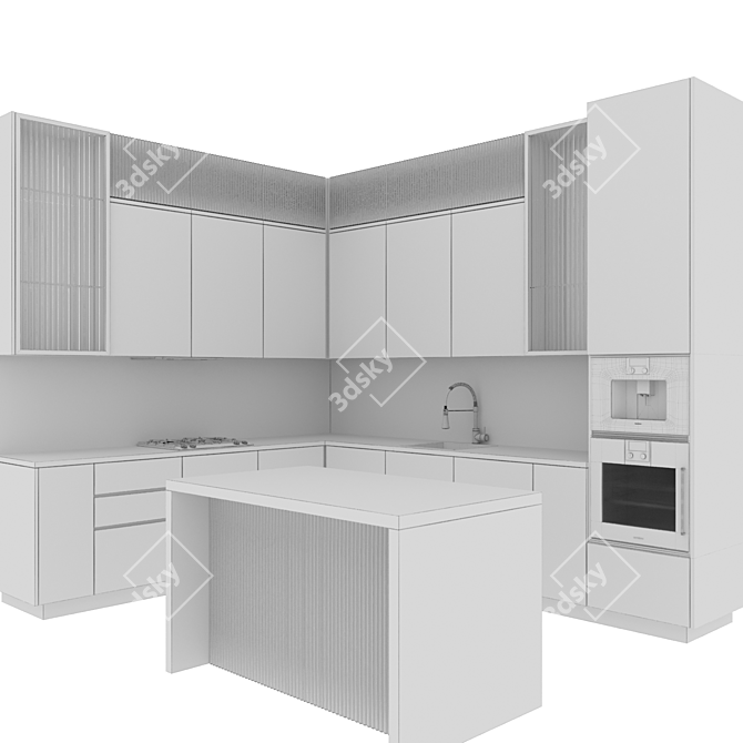 Customizable Modern Kitchen 3D model image 9