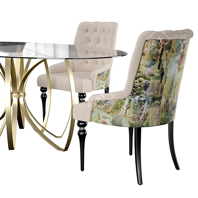 Sleek Honey Elle: Modern Dining 3D model image 2