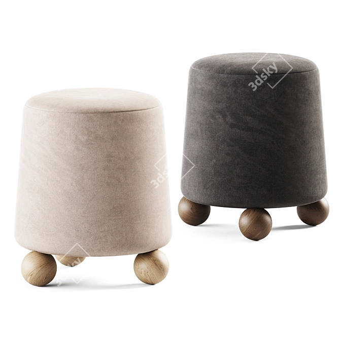  Kelly Wearstler Morro Round Pouf 3D model image 1