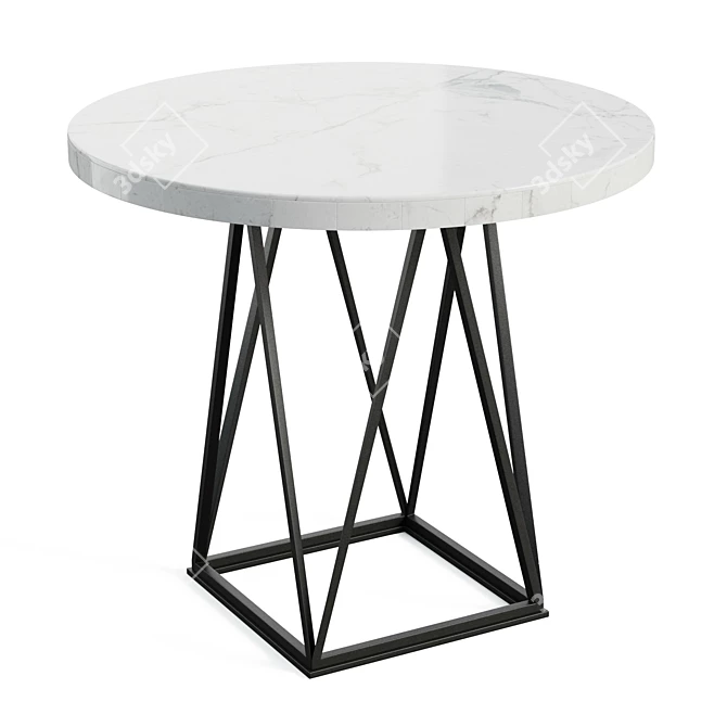 Modern Marble Pedestal Dining Table 3D model image 1