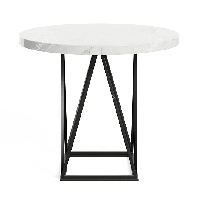 Modern Marble Pedestal Dining Table 3D model image 2