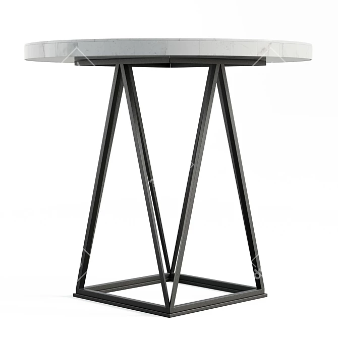 Modern Marble Pedestal Dining Table 3D model image 3