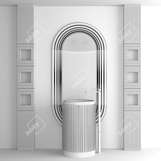 Contemporary Bathroom Furnishings 3D model image 3