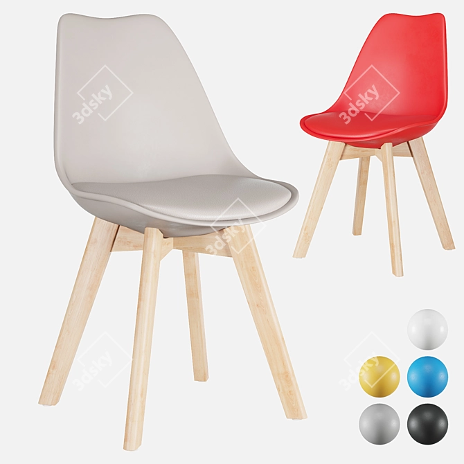 Modern Plastic Frankfurt Stool 3D model image 1