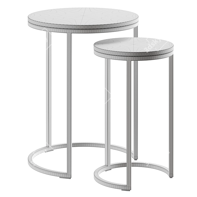 Elegant Bronze Side Table 3D model image 7