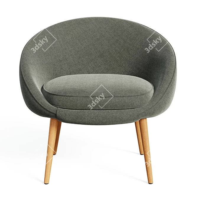 Cozy Curved Cocoon Chair 3D model image 5