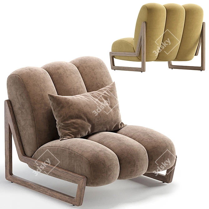 Elegant Theodore Armchair: HUMBERT & POYET 3D model image 3