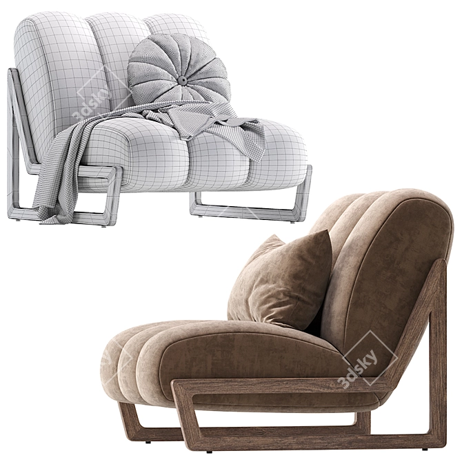 Elegant Theodore Armchair: HUMBERT & POYET 3D model image 7