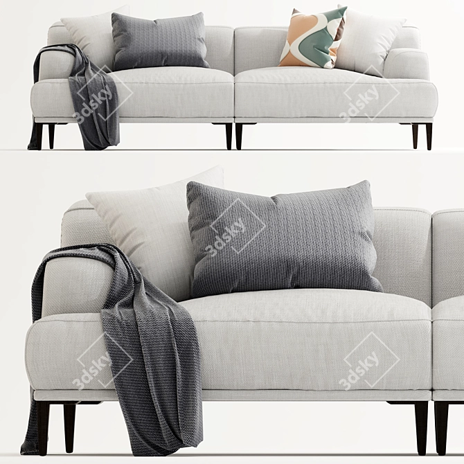 Modern Quartz Sofa: Compact & Stylish 3D model image 1