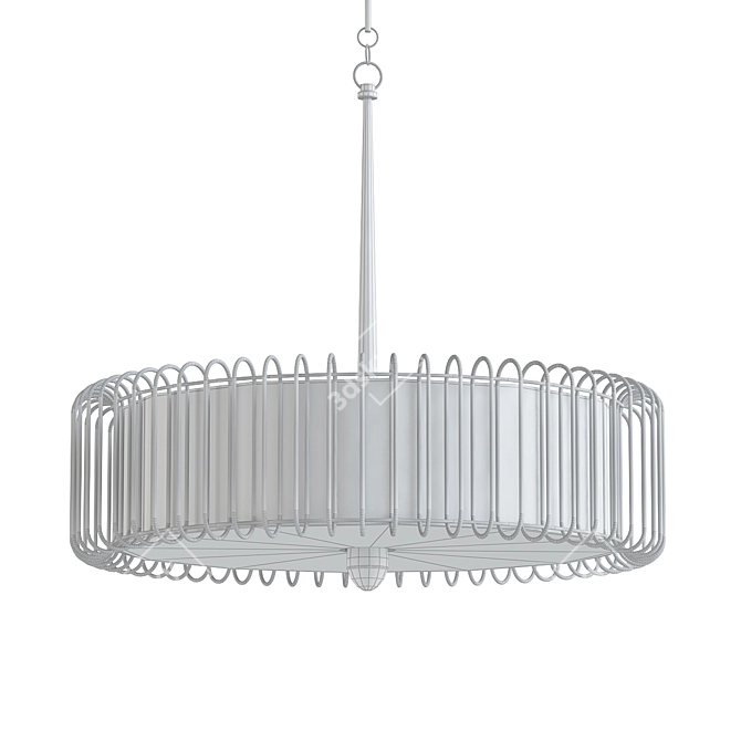 Elegant Wickwire Chandelier 3D model image 2