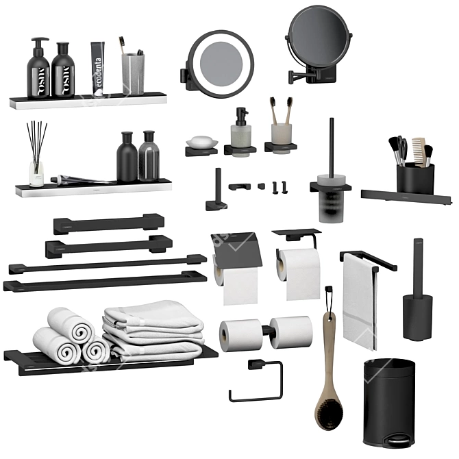 Hansgrohe Bathroom Set: Accessorize in Style 3D model image 1