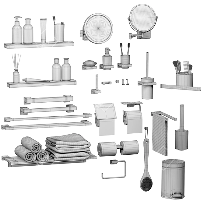 Hansgrohe Bathroom Set: Accessorize in Style 3D model image 2