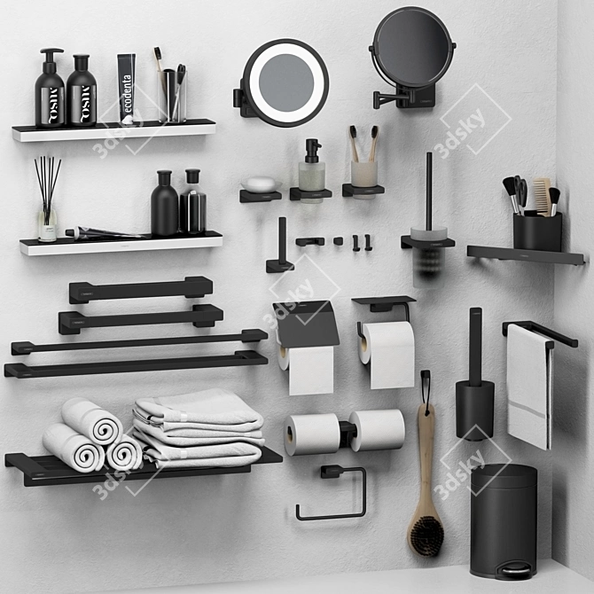 Hansgrohe Bathroom Set: Accessorize in Style 3D model image 4