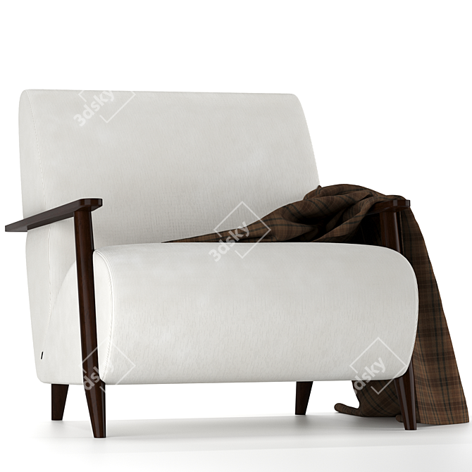 Sleek Beige Armchair - La Forma Marthan 3D model image 1