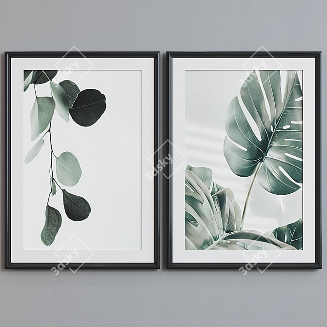 Modern Leaf Picture Frame Set 3D model image 2