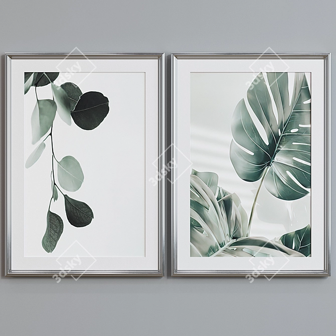 Modern Leaf Picture Frame Set 3D model image 3