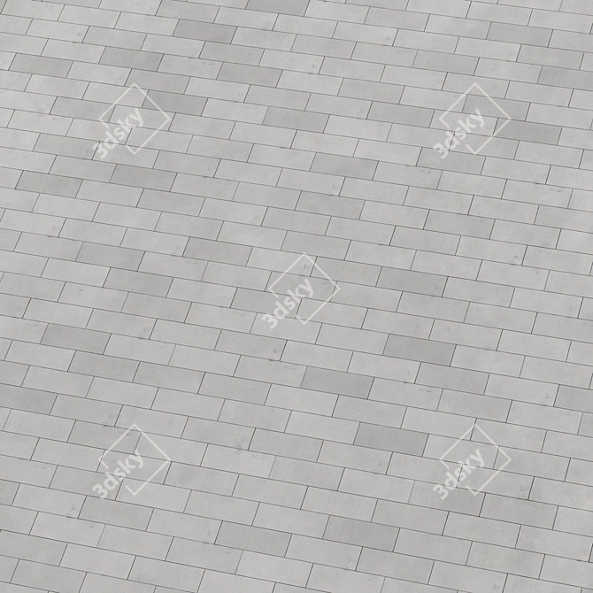 Seamless Concrete Street Tiles 3D model image 3