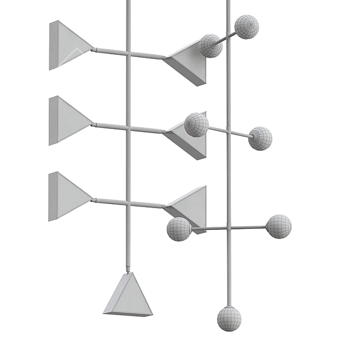 Modern Triangle Pendant Light 3D model image 2