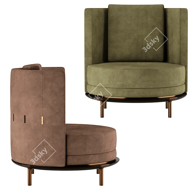 Elegant Estee Armchair by Aston 3D model image 8