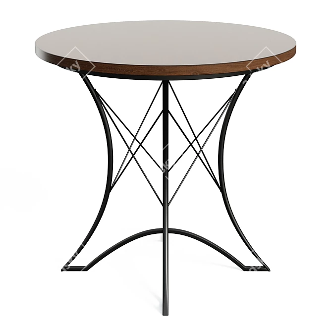 Industrial Iron Dining Table 3D model image 2