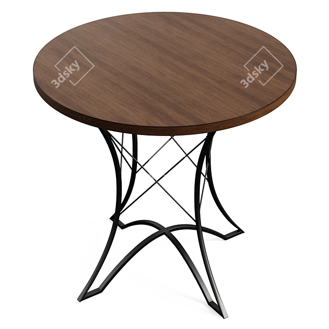 Industrial Iron Dining Table 3D model image 3