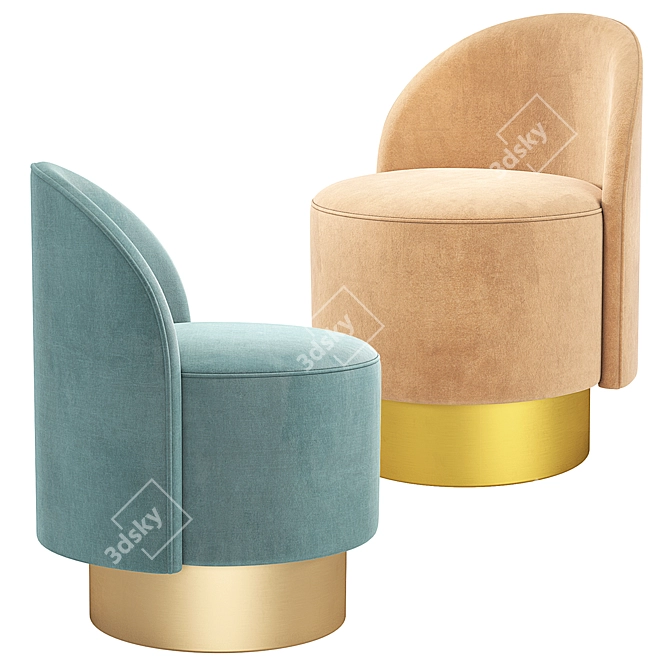 Modern Velvet Pastilles Armchair, Tacchini Italia 3D model image 4