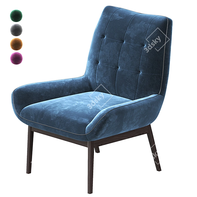 Elegant Lucerne Accent Chair 3D model image 1