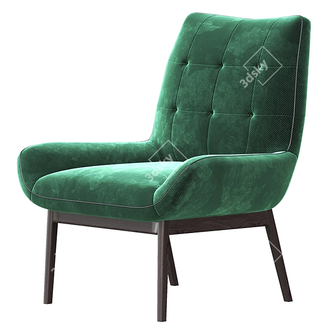 Elegant Lucerne Accent Chair 3D model image 4