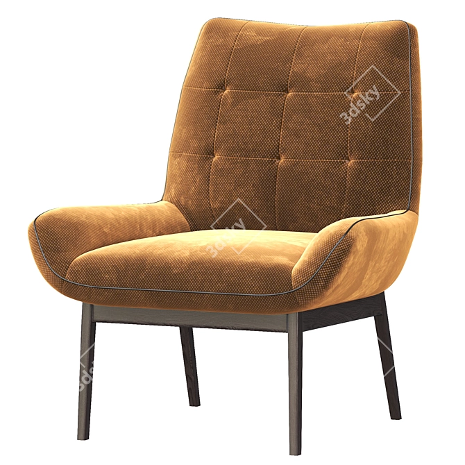Elegant Lucerne Accent Chair 3D model image 5