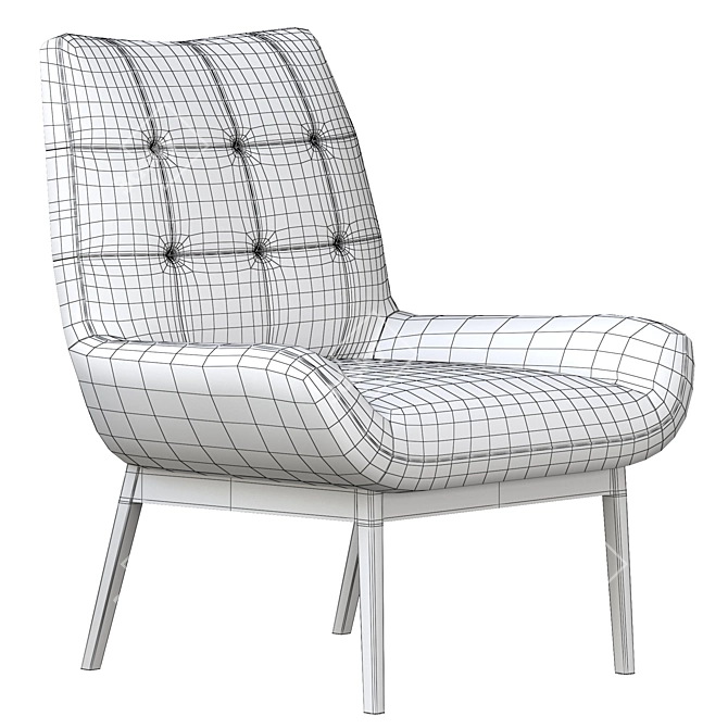 Elegant Lucerne Accent Chair 3D model image 7