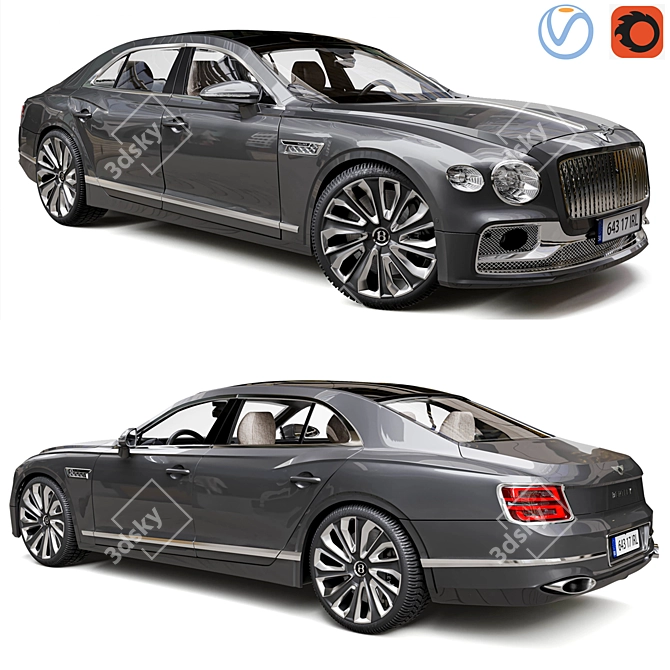 Luxury Reimagined: Bentley Flying Spur 3D model image 1