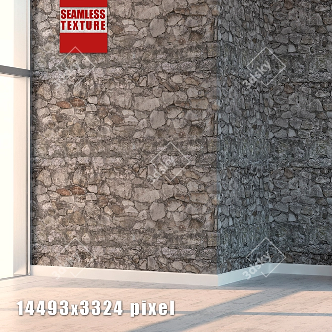 High Detail Seamless Stone Texture 3D model image 1