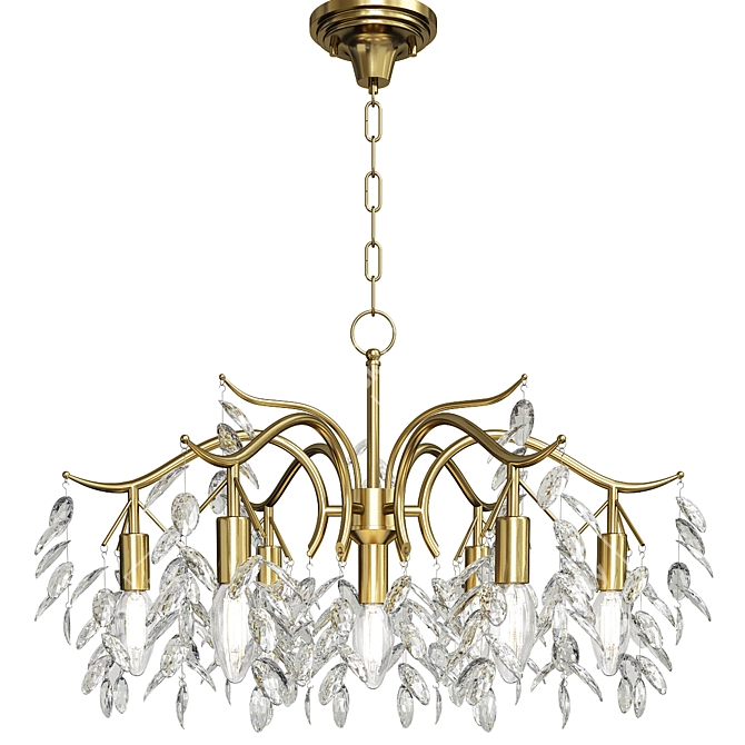 Rustic Crystal Branch Chandelier 3D model image 1