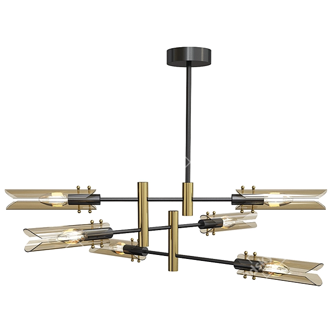 Nordic Black Glass Chandelier: Modern Ceiling Light 3D model image 1