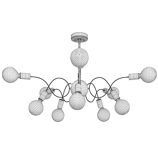 Modern Metal Pendant Chandelier 3D model image 2